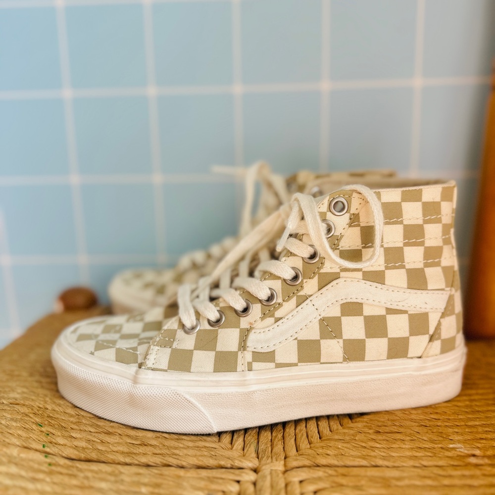 Vans Sk8-Hi Eco Theory Checkerboard High Top Sneakers Women's size 5.5 - Picture 3 of 7